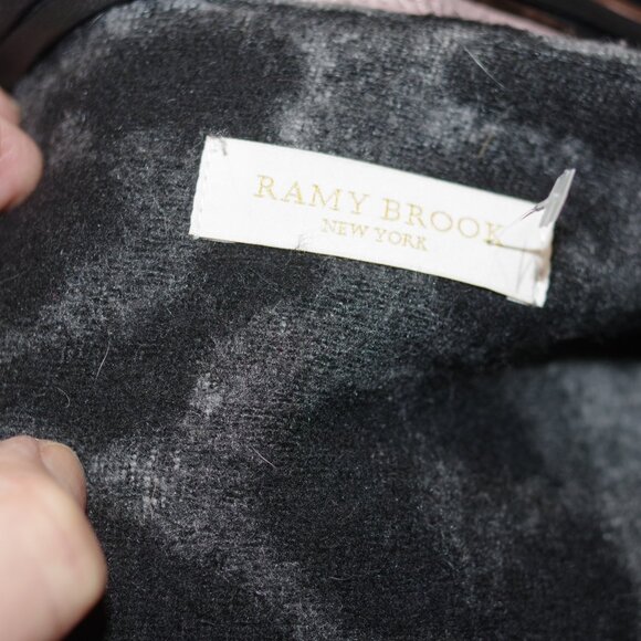 Ramy Brook wool Blend  leather animal print black asymmetrical vest Size:S - Picture 4 of 7